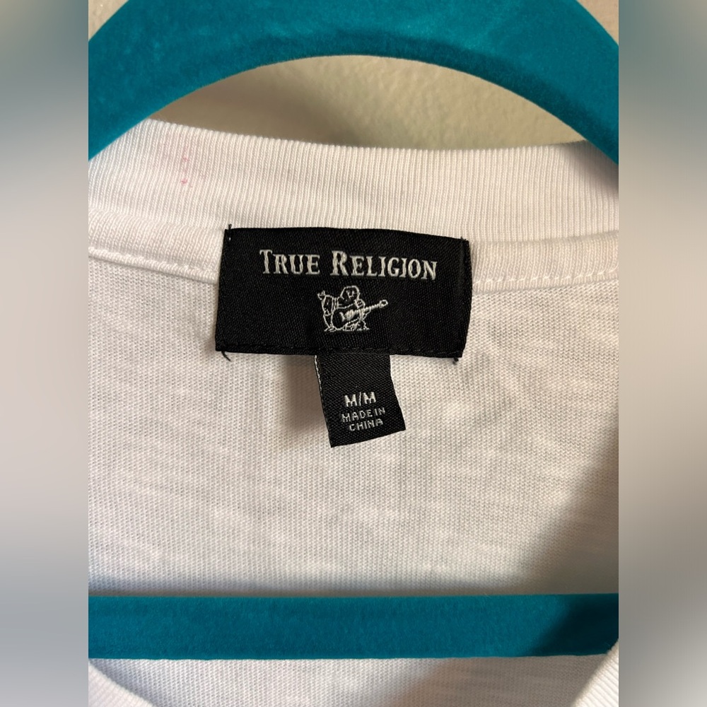 True Religion White Mens T-shirt Size M - Picture 5 of 5